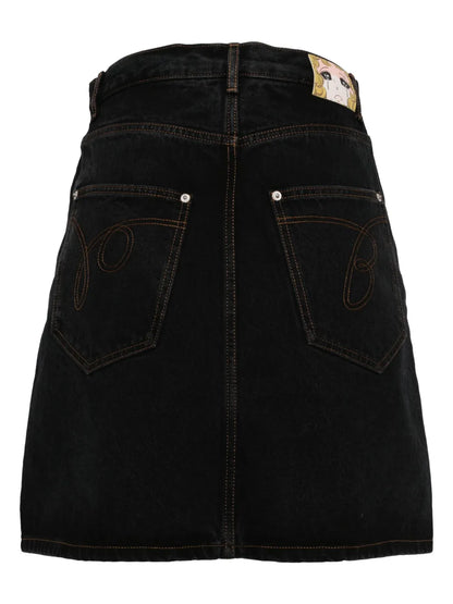 Logo Patch Denim Shorts