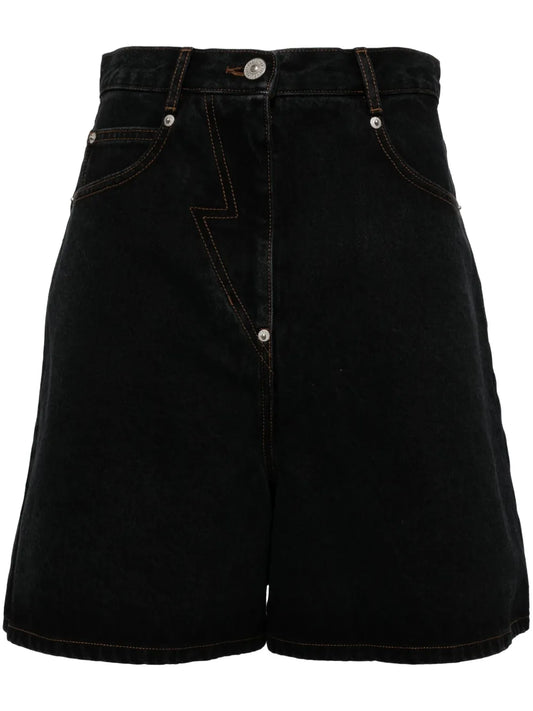 Logo Patch Denim Shorts