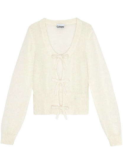 Bow Detailing Long Sleeve Cardigan