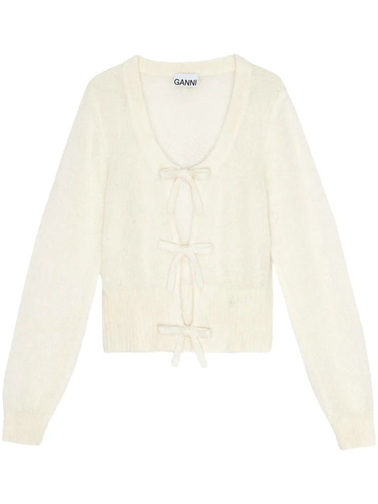 Bow Detailing Long Sleeve Cardigan