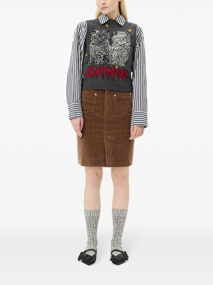 Embroidered Sleeveless Vest