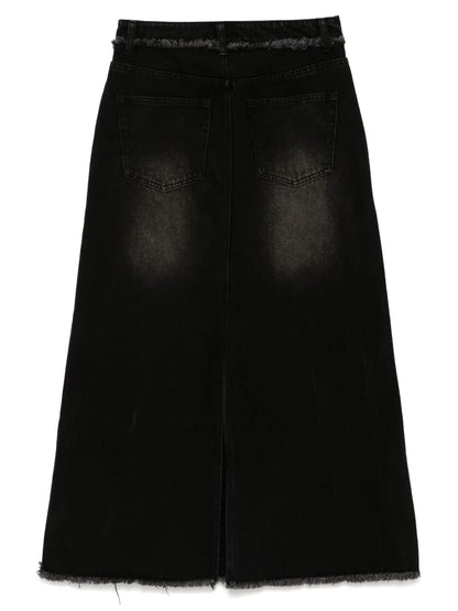 Distress Denim Skirt