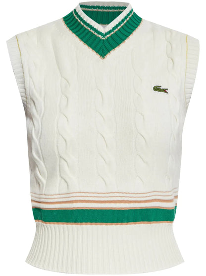 Logo-Embroidered Cable-Knit Top