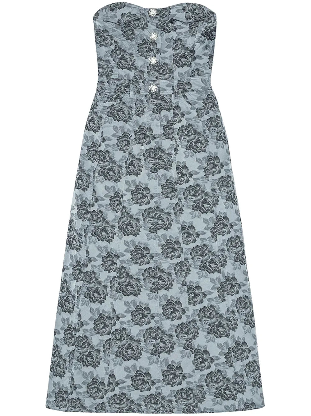 Botanical Jacquard Midi Dress