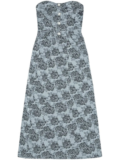 Botanical Jacquard Midi Dress
