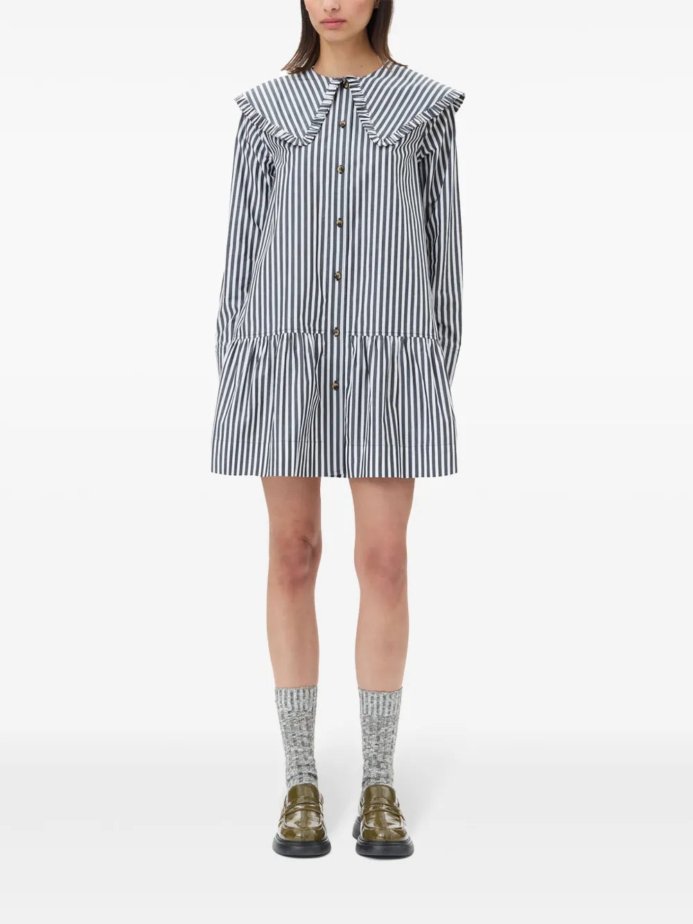 Striped Cotton Shirt Dress
