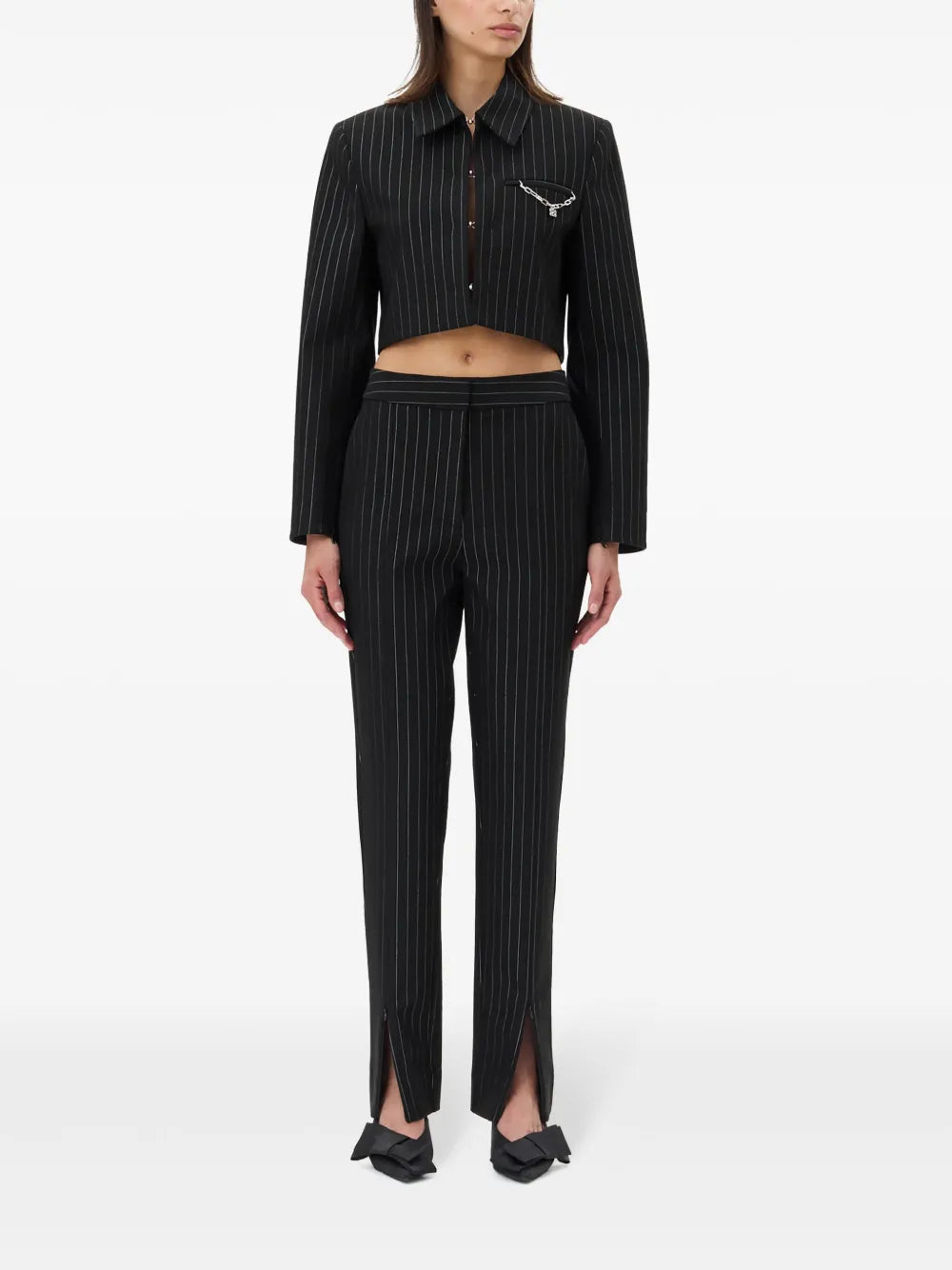 Striped Cropped Blazer