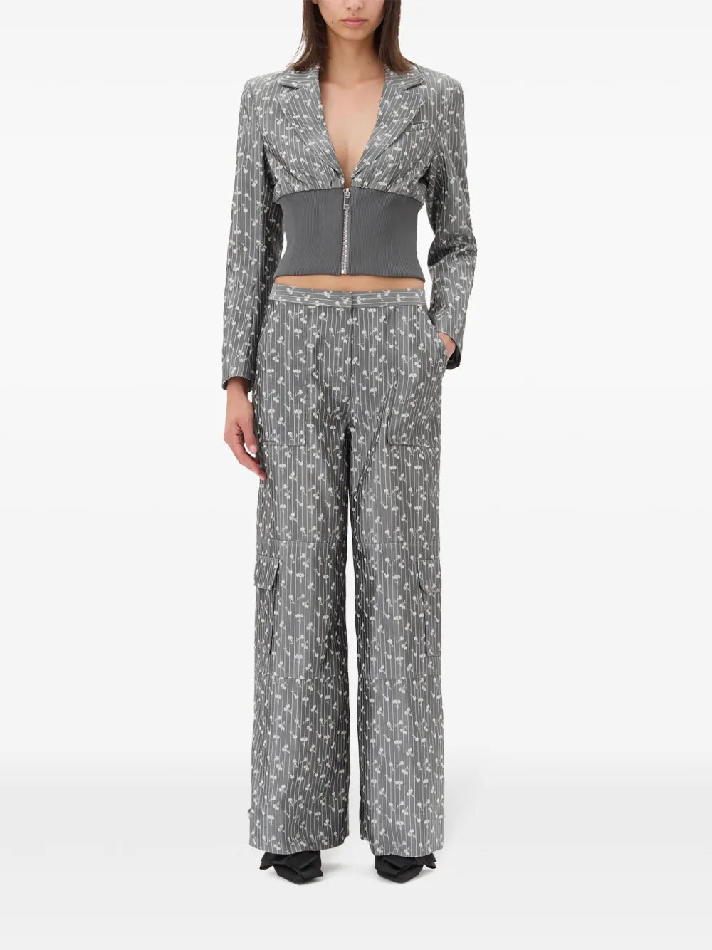 Jacquard Cropped Blazer