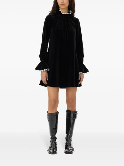 A-Line Velvet Mini Dress