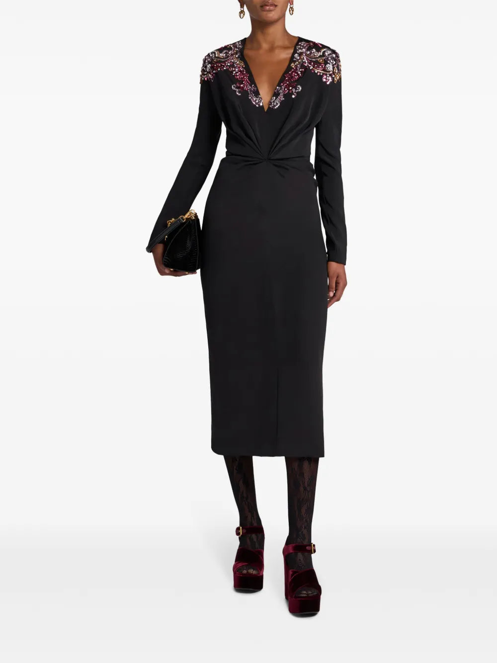 Embroidered Silk Dress