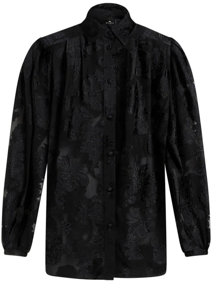 Fil-Coupé Effect Chiffon Shirt