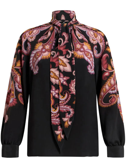 Printed Crepe De Chine Blouse