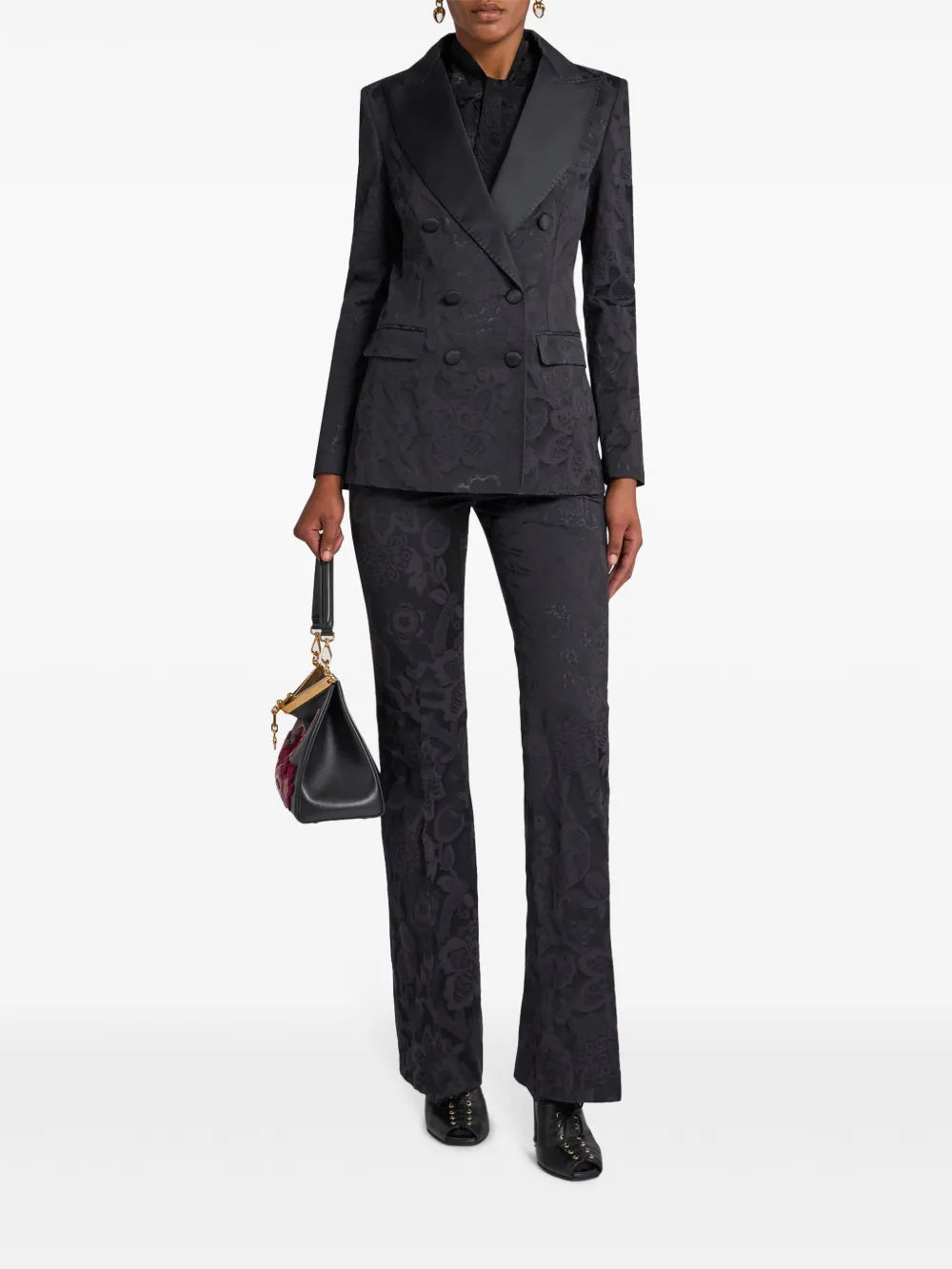 Double-Breasted Jacquard Blazer