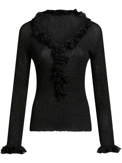 Metallic Ruffled Jumper