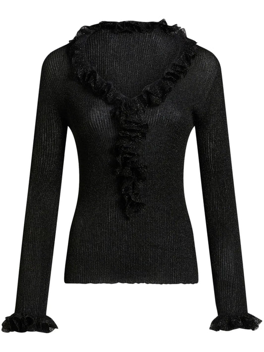 Metallic Ruffled Jumper