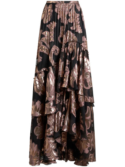 Fil-Coupé Jacquard Maxi Skirt