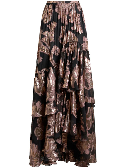 Fil-Coupé Jacquard Maxi Skirt