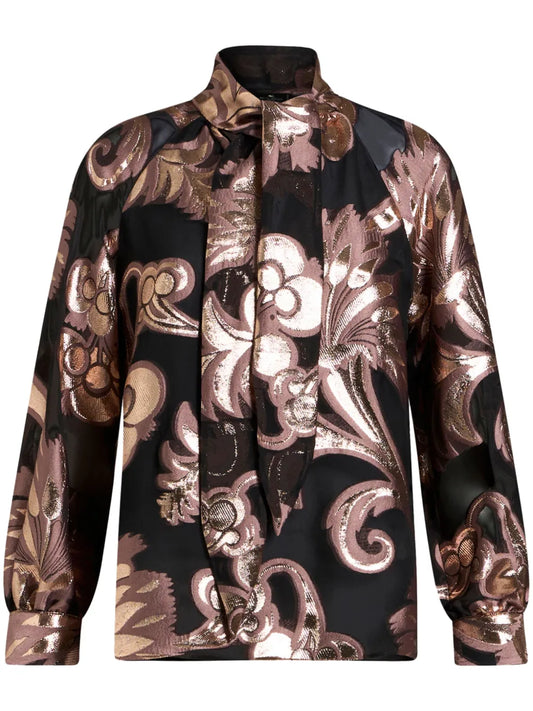 Fil-Coupé Jacquard Blouse