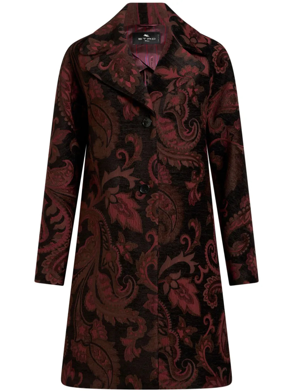 Patterned-Jacquard Midi Coat