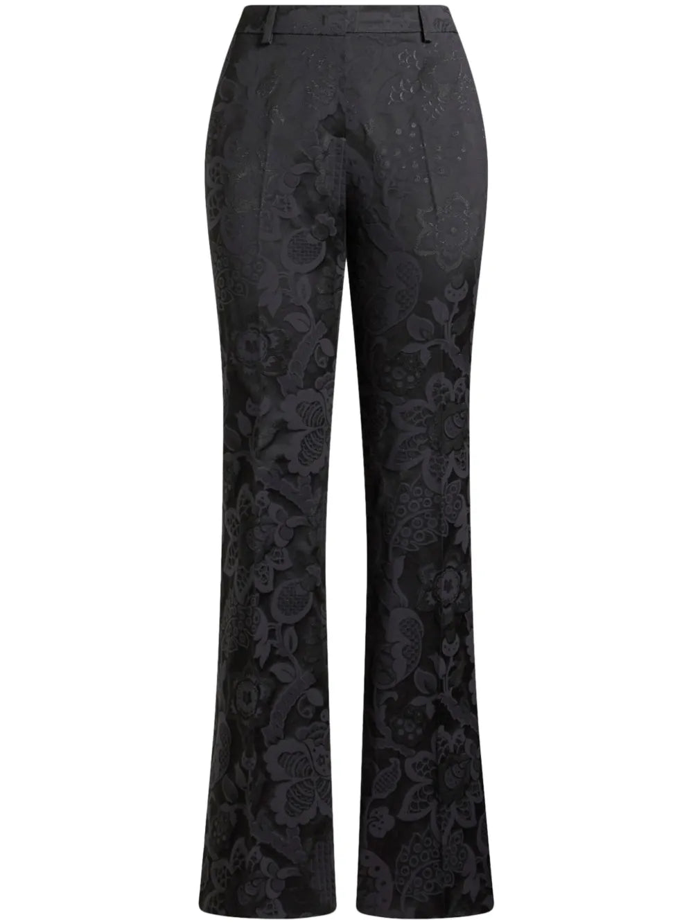 Tonal-Design Jacquard Trousers