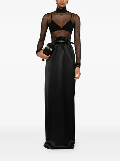 Satin Long Skirt