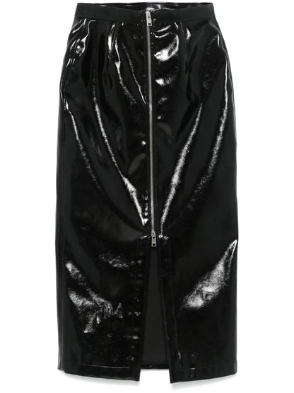 Patent Midi Skirt