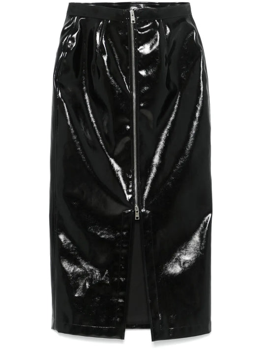 Patent Midi Skirt