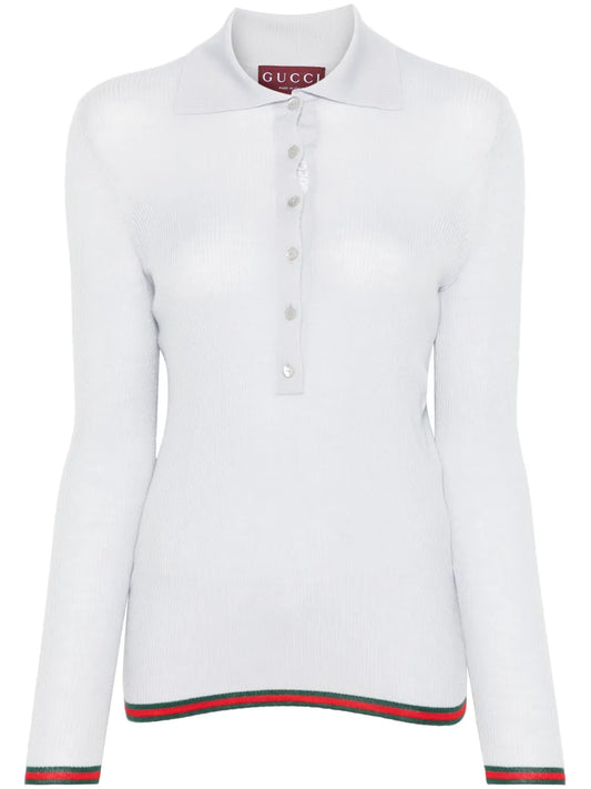 Web-Stripe Polo Top