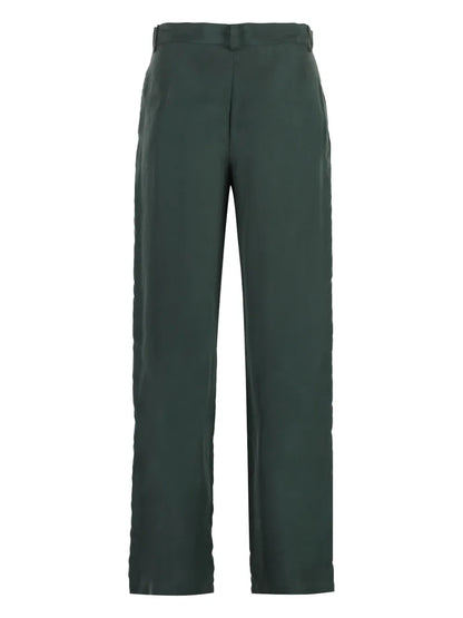 Silk Straight-Leg Trousers