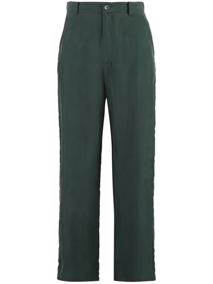 Silk Straight-Leg Trousers
