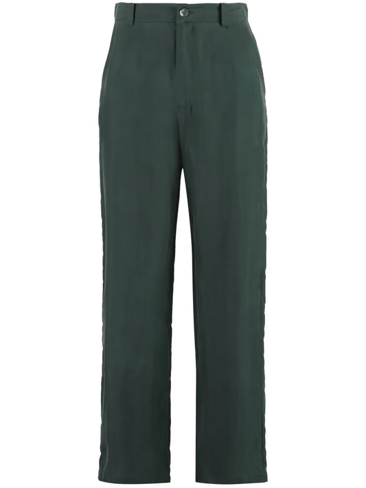Silk Straight-Leg Trousers