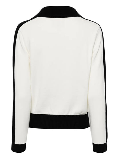 Tape-Detail Knitted Top