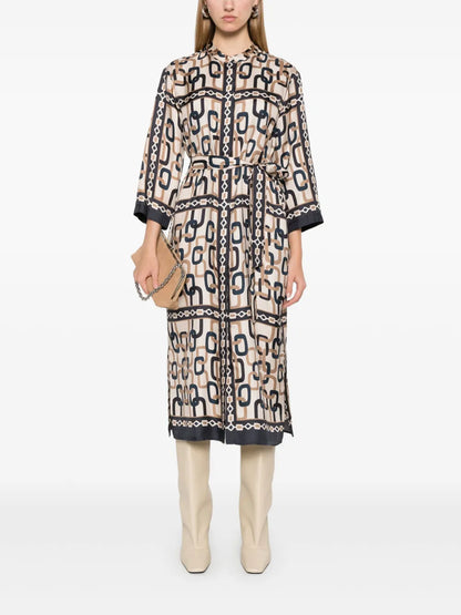 Chain-Print Midi Dress