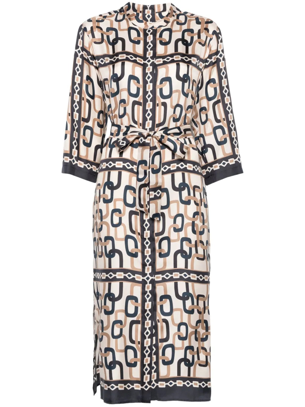 Chain-Print Midi Dress