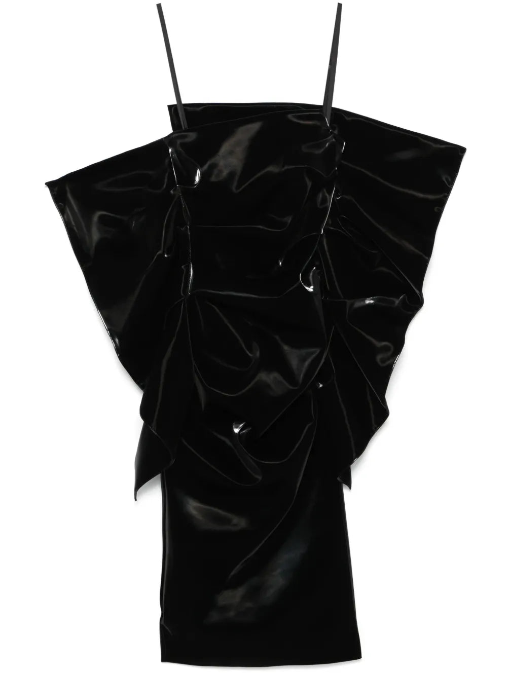Flounce-Detail Midi Dress