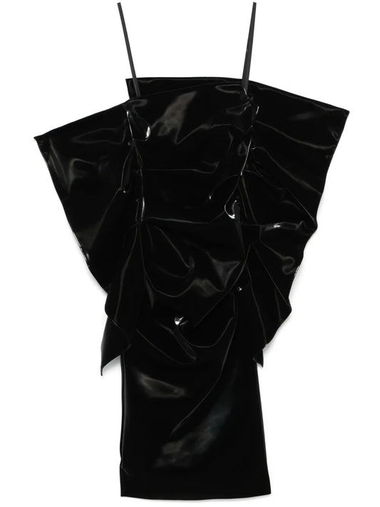 Flounce-Detail Midi Dress
