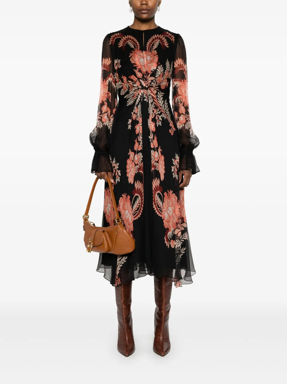 Floral-Print Midi Dress