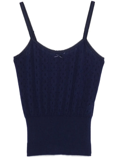 Pointelle-Knit Top