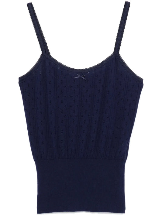 Pointelle-Knit Top