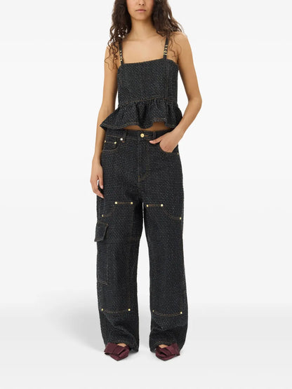 Fluffy Wide-Leg Jeans