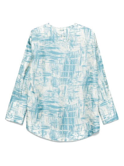 Paint-Brush Print Blouse
