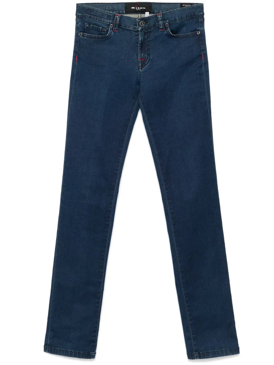 Embroidered-Logo Skinny Jeans
