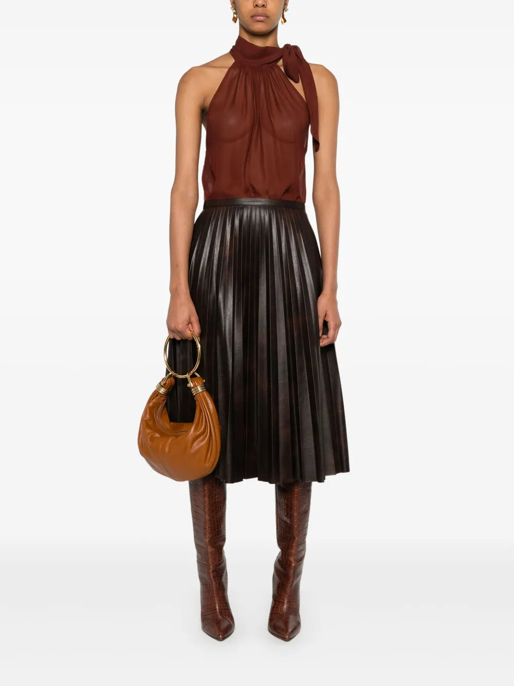Pleated Midi Skirt
