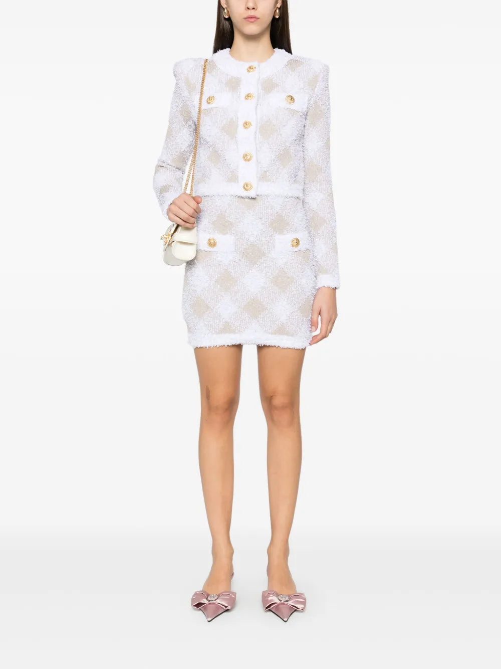 Argyle-Pattern Mini Skirt