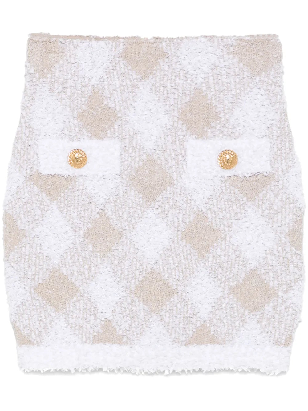 Argyle-Pattern Mini Skirt