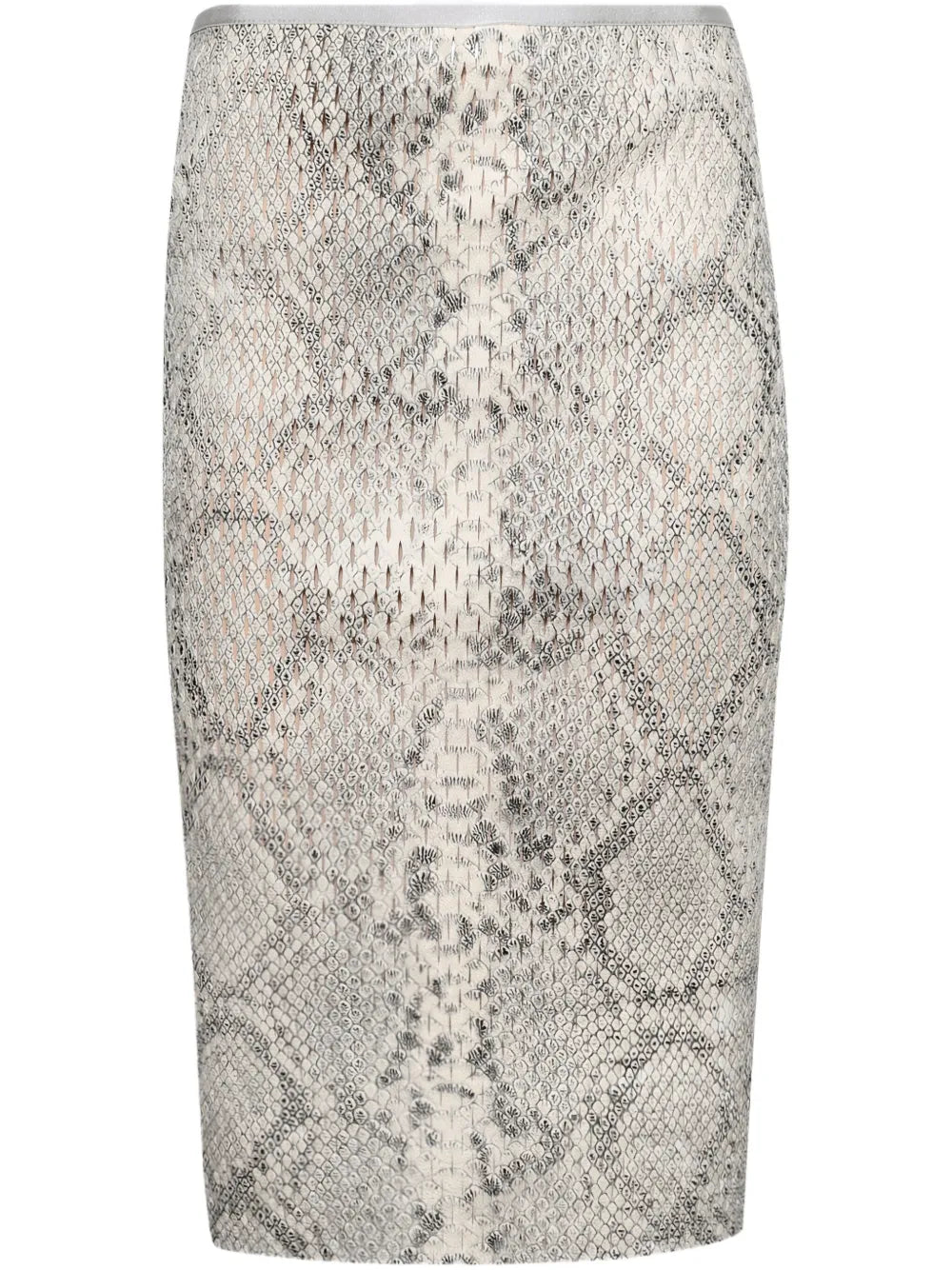 Snake-Print Pencil Skirt