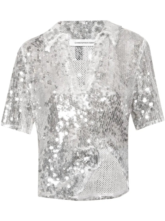 Opaline Sequin Polo Shirt