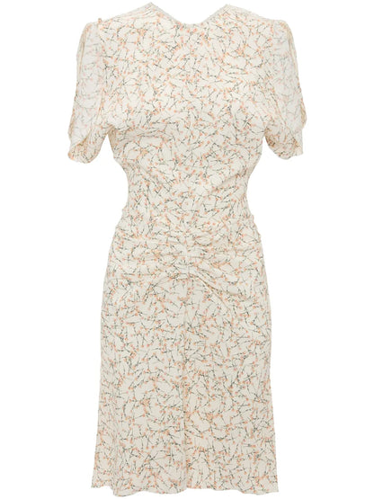 Gathered-Waist Mini Dress