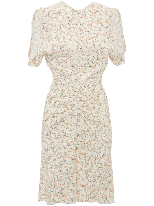 Gathered-Waist Mini Dress