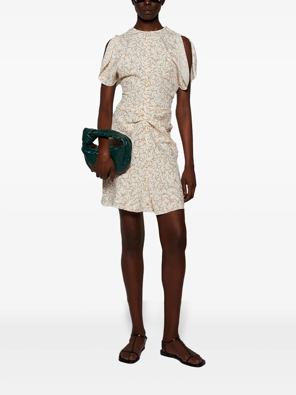 Gathered-Waist Mini Dress